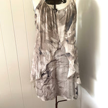 Load image into Gallery viewer, Majesstic Silk Size 12 Dress Beige Grey RRP $110 Short Cocktail Formal
