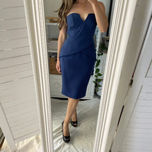 Load image into Gallery viewer, Finder Keepers Size 8 Blue Dress RRP $229 Pencil Pockets Formal Cocktail

