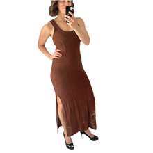 Load image into Gallery viewer, Kivari Dress Midi Knitted Chocolate Brown Size AU 6 - 8 US 2 - 4 Clementine
