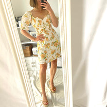 Load image into Gallery viewer, Faithfull the Brand Size 8 White Yellow Flower Short Dress RRP $180 Summer Casual
