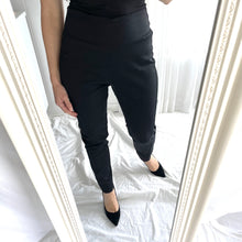 Load image into Gallery viewer, Empire Rose Size 8 - 10 Black Stretch Trousers Pants RRP $245 Designer Australian
