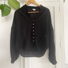 Load image into Gallery viewer, Ezra Blu Black Shirt Blouse Size 6 - 8 RRP $79 Work Business Balloon Sleeves
