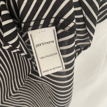 Load image into Gallery viewer, Portmans Size 10 Black White Stripe Ruffle Sleeve Shirt $79 Business Work
