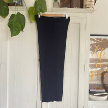 Load image into Gallery viewer, White Valentyne size 12 Skirt RRP $70 Navy Blue Ribbed Stretchy Pencil Midi
