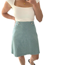 Load image into Gallery viewer, Portmans Size 10 Green Blue Check Aline Skirt Short RRP $129 Work Retro
