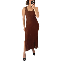 Load image into Gallery viewer, Kivari Dress Midi Knitted Chocolate Brown Size AU 6 - 8 US 2 - 4 Clementine
