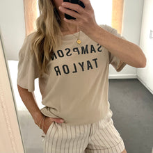 Load image into Gallery viewer, Sampson &amp; Taylor Size 10 - 14 Oversized Mens Tee Beige Vintage Look
