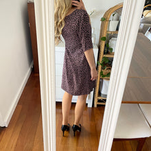 Load image into Gallery viewer, Mister Zimi Size 10 Purple Dress RRP $159 Short 3/4 Sleeve Summer Boho Spots
