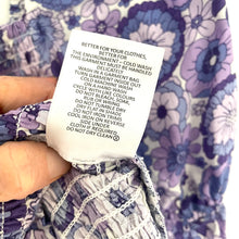 Load image into Gallery viewer, Sportsgirl Top Smocked Purple Floral Retro Boho Size AU 6 / US 2
