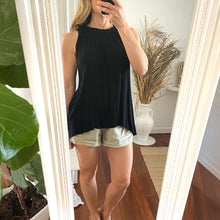 Load image into Gallery viewer, Black Top Size 10 RRP $59 Swing Top High Neck Blouse Summer Casual
