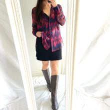 Load image into Gallery viewer, Kookai Sheer Shirt Size 10 Purple Pink Long Sleeve RRP $129 Business
