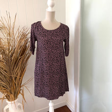 Load image into Gallery viewer, Mister Zimi Size 10 Purple Dress RRP $159 Short 3/4 Sleeve Summer Boho Spots
