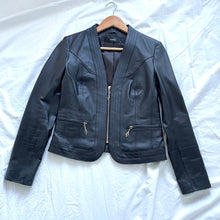 Load image into Gallery viewer, Events Size 8 Black Leather Jacket RRP $149 Biker Coat Winter
