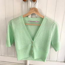 Load image into Gallery viewer, Hansen and Gretel Size 6 - 8 RRP $199 Green Ribbed Cropped Top
