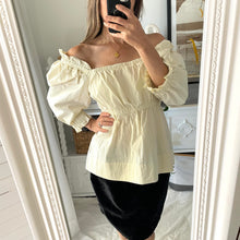 Load image into Gallery viewer, Morrison size 12 - 14 Top RRP $249 Cream Cocktail Formal balloon sleeve top

