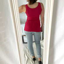 Load image into Gallery viewer, Kookai Size 10 Red Tank Stretchy Lycra RRP $69 Casual Top
