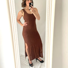 Load image into Gallery viewer, Kivari Dress Midi Knitted Chocolate Brown Size AU 6 - 8 US 2 - 4 Clementine
