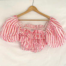 Load image into Gallery viewer, Steele Size Top Blouse Pink Stripe Nautical Glory Cropped Size AU 8- 10 / US 4 - 6
