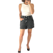 Load image into Gallery viewer, Decjuba Black Stonewash Denim Shorts Size 14 Casual Summer
