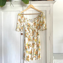 Load image into Gallery viewer, Faithfull the Brand Size 8 White Yellow Flower Short Dress RRP $180 Summer Casual
