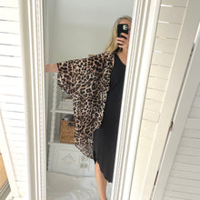 Load image into Gallery viewer, Cozi Jen Hawkins Size 8 - 16 Leopard Print Kimono Bohemian Beach Cover up
