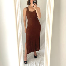 Load image into Gallery viewer, Kivari Dress Midi Knitted Chocolate Brown Size AU 6 - 8 US 2 - 4 Clementine
