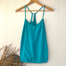 Load image into Gallery viewer, Lorna Jane Size 6 - 8 Aqua Tank with key pocket Top Activewear
