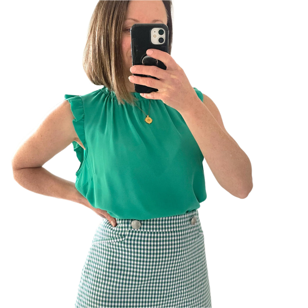 Portmans Top Blouse Green Work Office Size 12 Business Summer