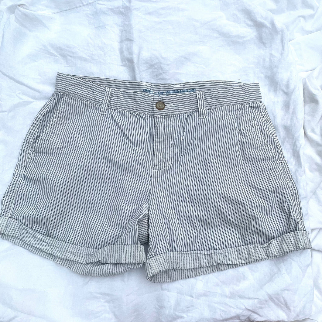 Gap Size 10 Blue White Stripe Shorts RRP $55 Casual Summer Cotton