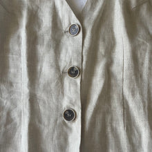 Load image into Gallery viewer, RRP $109 Barefoot Blonde Palm Beach Linen Natural Oatmeal Halterneck Waistcoat top Size 10
