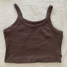 Load image into Gallery viewer, Cotton On Size 16 RRP $24.95 Brown Ribbed cropped Singlet Summer
