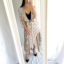 Load image into Gallery viewer, Raga Dress Size 10 - 12 Boho Paisley White Pink RRP $380 Bohemian Summer
