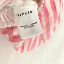 Load image into Gallery viewer, Steele Size Top Blouse Pink Stripe Nautical Glory Cropped Size AU 8- 10 / US 4 - 6
