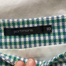 Load image into Gallery viewer, Portmans Size 10 Green Blue Check Aline Skirt Short RRP $129 Work Retro
