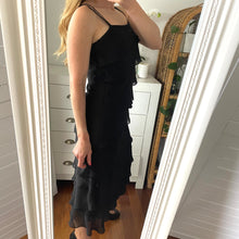 Load image into Gallery viewer, Keisha Size 8 Black Midi Tiered Dress RRP $149 Formal Cocktail
