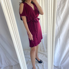 Load image into Gallery viewer, Atmosphere Size 10 Cherry Red  RRP $99 Short Dress Cold Shoulder Sash Cocktail
