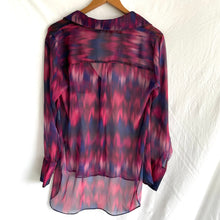 Load image into Gallery viewer, Kookai Sheer Shirt Size 10 Purple Pink Long Sleeve RRP $129 Business
