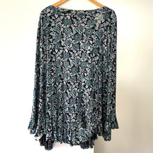 Load image into Gallery viewer, Free People Size 8 Olivia Blue  Tunic Dress RRP $132 Short Stretchy Winter Long Sleeves
