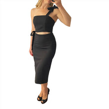 Load image into Gallery viewer, Maurie and Eve Size 6 Black Pencil Midi Dress RRP $199 Summer Cocktail
