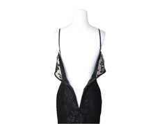 Load image into Gallery viewer, Size 6 BEC AND BRIDGE Black Lace Cocktail Pencil Dress with removable straps below the Knee length
