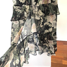 Load image into Gallery viewer, Sheike Size 6 Ava Floral Midi Dress RRP $189 Black Winter Ruffle Chiffon Formal
