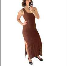 Load image into Gallery viewer, Kivari Dress Midi Knitted Chocolate Brown Size AU 6 - 8 US 2 - 4 Clementine
