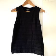 Load image into Gallery viewer, Basque Black Cotton blend RRP $50 Stretchy Tank Top round Neck
