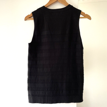 Load image into Gallery viewer, Basque Black Cotton blend RRP $50 Stretchy Tank Top round Neck
