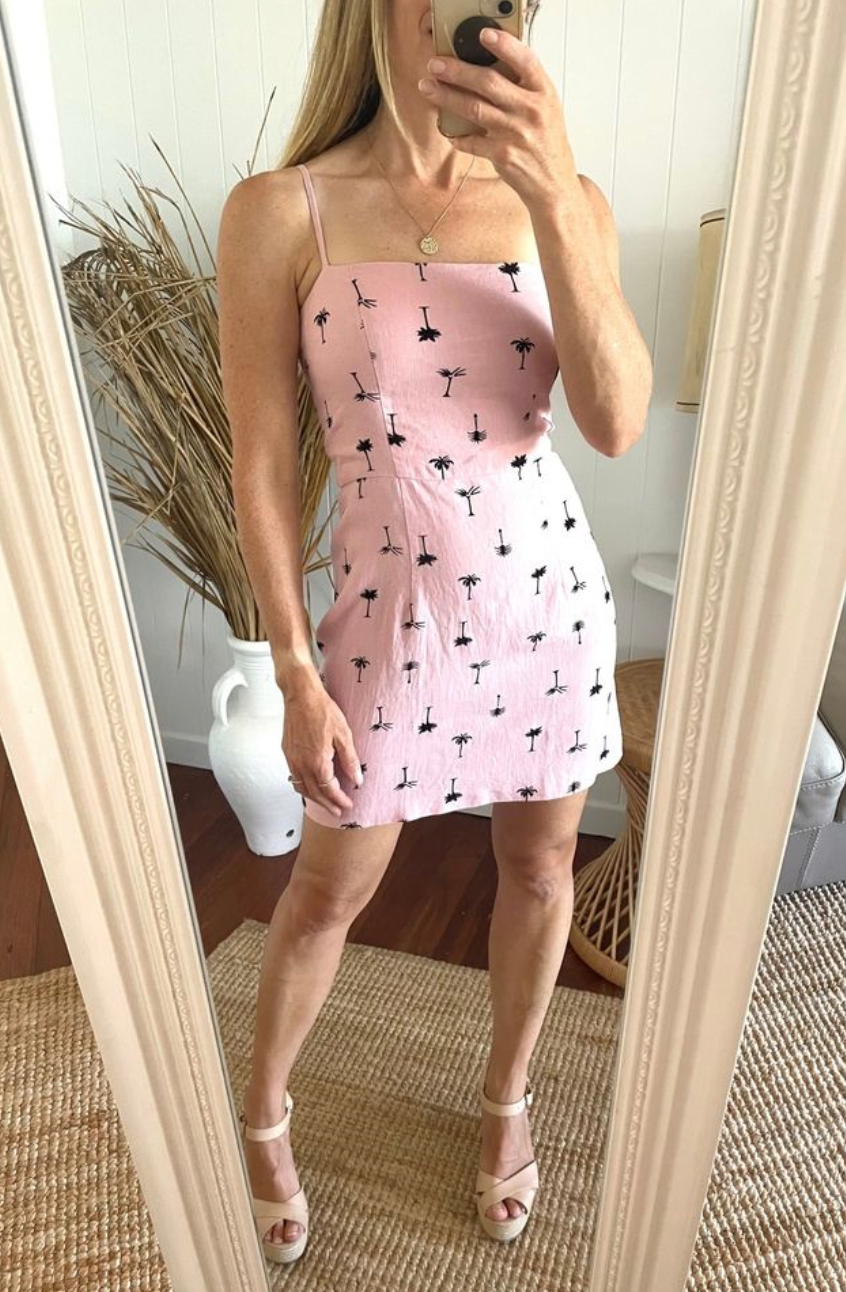 Pink palm tree clearance dress