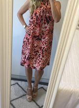 Load image into Gallery viewer, Size 10 - 12 H &amp; M leopard print red and peach womens dress
