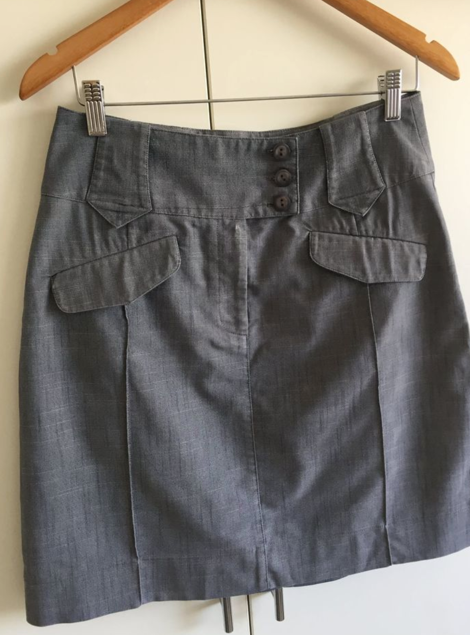 Size 12 REVIEW Womens Skirt grey blue